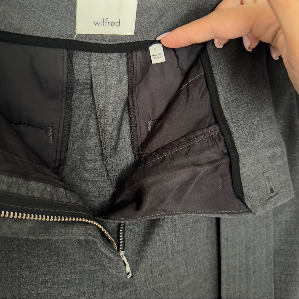 Wilfred tie front wool  pants gray size 6 - Picture 8 of 13